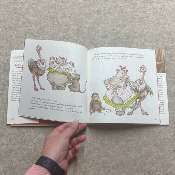 What Should a Hippo Wear? Jane Sutton 1979 HC Book w/ Dust Jacket Vintage - Picture 3 of 6